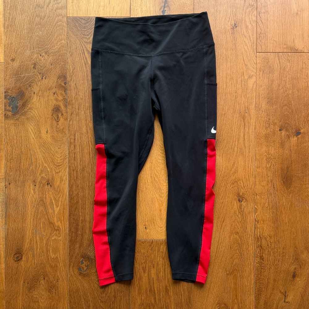 Nike Leggings Black with Red mesh side